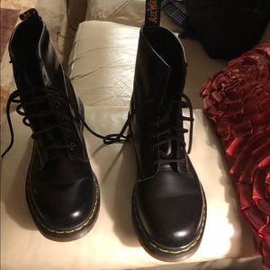 Black leather Dr Marten boots